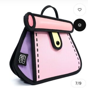 Jump From Paper Cake Metal Chain Bag-2D Cartoon Style Crossbody Bag Purse